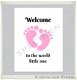 Baby kaart welcome little one roze A6 - 2 - Thumbnail