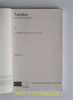 [1992] Tabellen voor elektrotechnici, Van Riel, SMD Educatieve Uitg. - 2