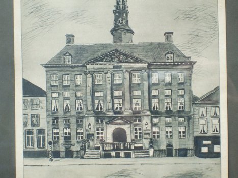 Pentekening van het stadhuis van Den Bosch - 1