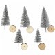 Kerstbomen set zilver 5 stuks miniaturen hobbymaterialen - 2 - Thumbnail