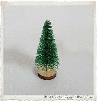 Kerstbomen set zilver 5 stuks miniaturen hobbymaterialen - 5