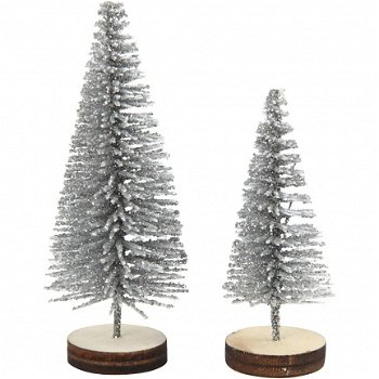 Kerstbomen set goud 5 stuks hobby hobbymaterialen kerst - 3