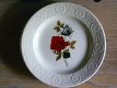 Boch La Louviere 4 dessertborden rode en witte roos 1963 - 4 - Thumbnail