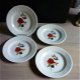 Boch La Louviere 4 dessertborden rode en witte roos 1963 - 5 - Thumbnail