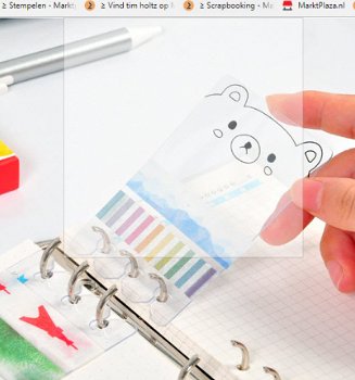NIEUW Washi Tape Divider Tab Penguin voor Planner maat A5 - 4
