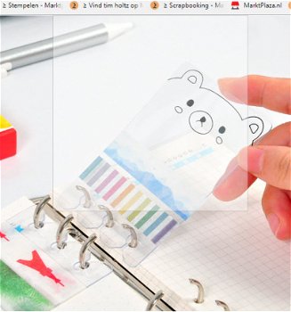 NIEUW Washi Tape Divider Tab Panda voor Planner maat A6 - 4