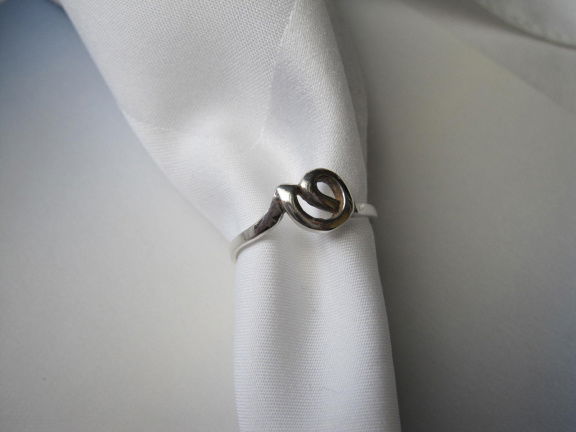 Zilveren ring maat 15.9 krul fantasie model - nr. 1