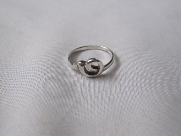 Zilveren ring maat 15.9 krul fantasie model - Afbeelding 2