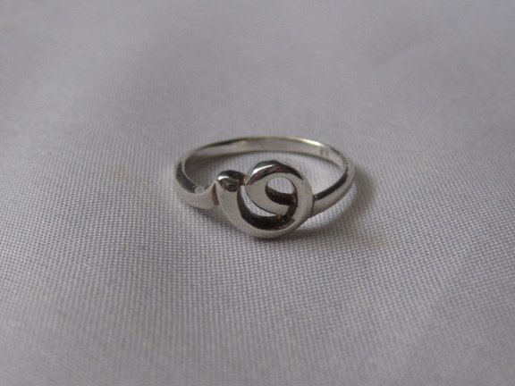 Zilveren ring maat 15.9 krul fantasie model - Afbeelding 3