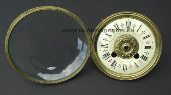 Pendule deur / wijzerplaat = bol glas = 37945 - 1