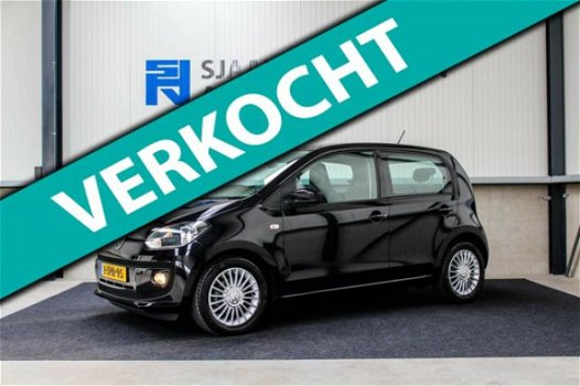 Volkswagen Up! - 1.0 high up BlueMotion 60pk 5-Deurs Zwart 2e Eig|NL|Airco|Navi|BT|PDC|LM|Elek|27dkm - 1