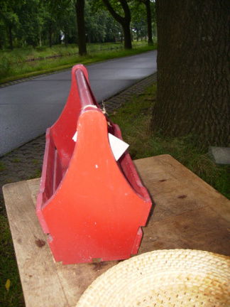 Gereedschapskistje/bakje van hout, vintage - Afbeelding 2