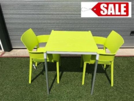 Tuinset 2x Fiona stoelen en tafel in lime of oranje SALE - 1