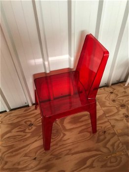 Design transparante stoel rood AANBIEDING - 1