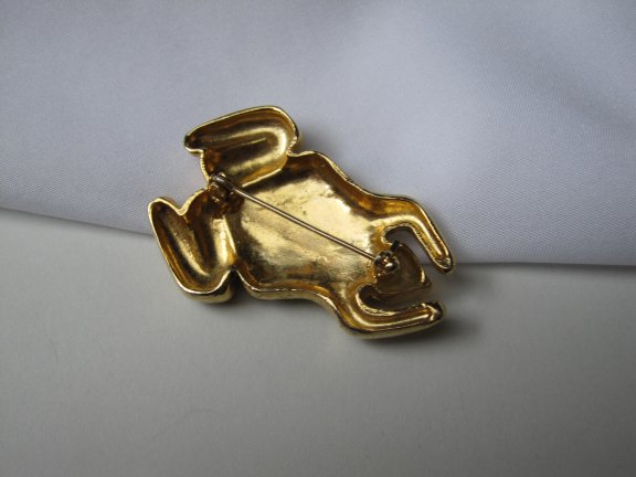 Broche goudkleurige kikker in Inka motief 5.0x3.4 cm - Afbeelding 3