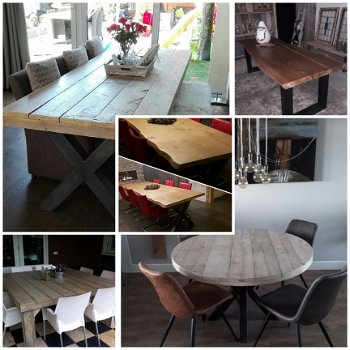 Steigerhouten tafel, eettafel op maat gemaakt. Heel veel keus NIEUW - 1