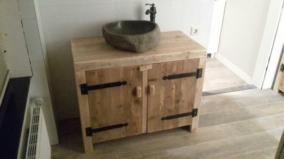 Steigerhouten badkamer meubelen. NIEUW op maat - 4