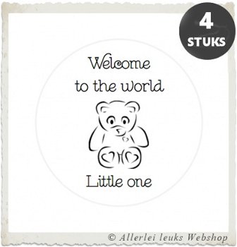 Labels baby truitje licht roze 5x5cm 4 st Baby Shower tags - 4