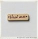 Houten labeltje handmade naturel 3x1cm tags scrapbook - 1 - Thumbnail