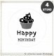 Witte stickers verjaardag cupcake Ø 40mm feest personaliseren - 1 - Thumbnail