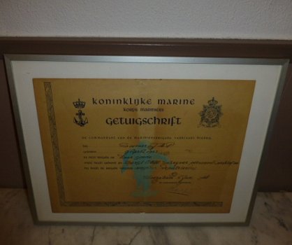 Getuigschrift Mariniers Brigade in Ned-Indie - 1