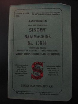 SINGER oud boekje: Aanwijzingen voor het gebruik No. 15K88 - 1