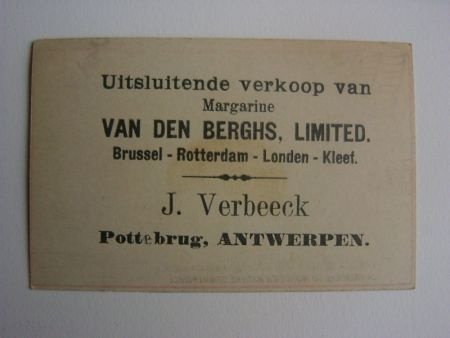 Oud reclamekaartje ; margarine, boot - 2