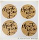 Kraft stickers rond thank you 35mm 4 st hobby hobbymaterialen bedankt - 1 - Thumbnail