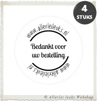 Kraft stickers rond thank you 35mm 4 st hobby hobbymaterialen bedankt - 6