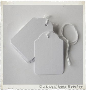 Kraft labels rond handmade 4,2cm 4 stuks hobbymaterialen - 5