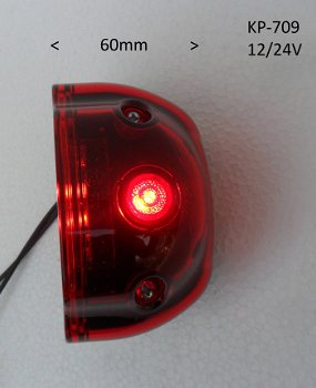 Kenteken verlichting LED wit/rode leds 12/24V E-keur KP-409 - 2