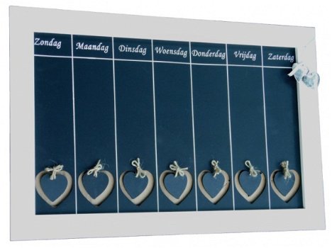 Grote weekplanner met harten - 1