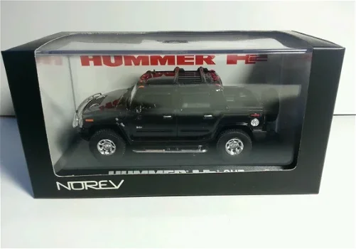 1:43 Norev HUMMER H2 SUV zwart bullbar beschadigd - 1