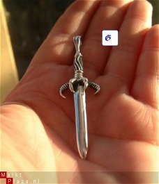 GARANG groot ZWAARD Athame roofvogel zilver wicca gothic