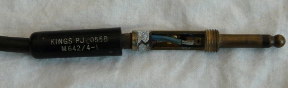 Audio Plug Jack & kabel (75cm), type: PJ-055B, Headset / Radio, US Army, jaren'50/'60.(Nr.3) - 2