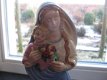 Een mooi antiek beeld van Madonna met kind...Desvres France..ca. 1905. - 2 - Thumbnail