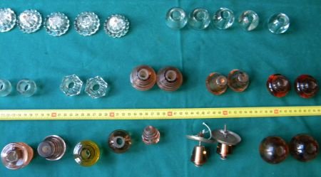 Antieke oude glazen en kristallen knoppen 1840/1950. - 4