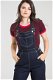 Uitverkoop, Hell Bunny, Ella May Denim Jumpsuit. Leuk pinup tuinpak van blauwe denim. - 3 - Thumbnail