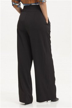 Uitverkoop, Voodoo Vixen, Charlotte Black Flared Trousers. Wijde vintage broek met hoge taille. - 3