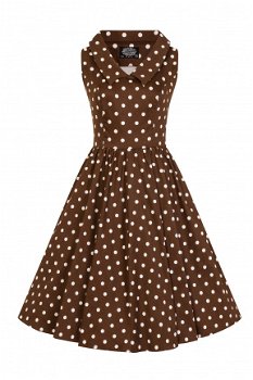 Uitverkoop, Hearts and Roses, Ravishing Polkadot Swing dress, Wijde vintage jurk met polkadots. - 3