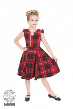 Uitverkoop, Hearts and Roses, Tea Dress in red Tartan. Vintage jurk in rode ruit. - 1