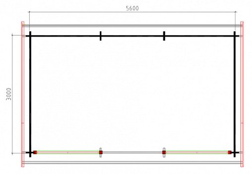 Tuinhuis-Blokhut 5832: 580 x 320cm - 2