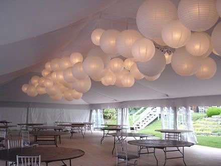 Super Grote Witte lampion 75, 90 of 120 cm. ook brandvertragend voor evenementen decoratie - 7