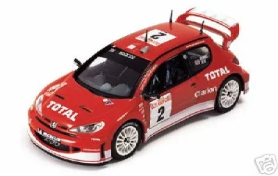 1:43 Ixo Peugeot 206 WRC nr2 Monte Carlo 2003 rood - 1