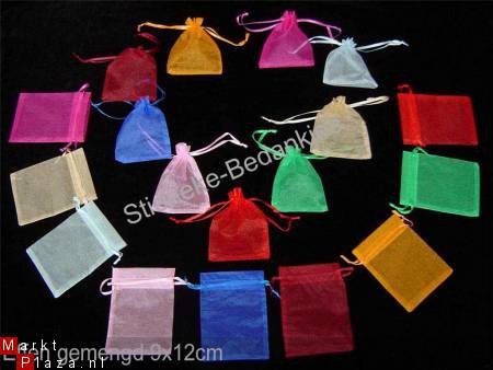 25 EFFEN GEM. Organza Zakjes bedankjes traktaties sieraden - 1