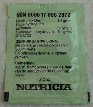 Zakje Natriumzout, Nutricia, in verpakking, Koninklijke Landmacht, 1987.(Nr.4) - 2