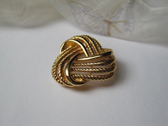 Broche Napier goudkleurig knoopmodel 3.5x3.4 cm - Afbeelding 2