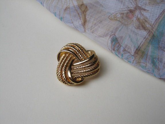 Broche Napier goudkleurig knoopmodel 3.5x3.4 cm - Afbeelding 6