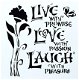 SALE NIEUW Stencil Live Love Laugh. - 1 - Thumbnail