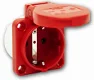 Inbouw contactdoos rood 230V 16A IP54 - 0 - Thumbnail
